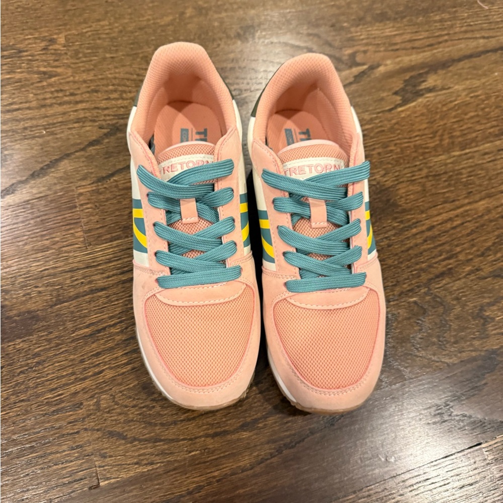 Peach and Teal Sneakers